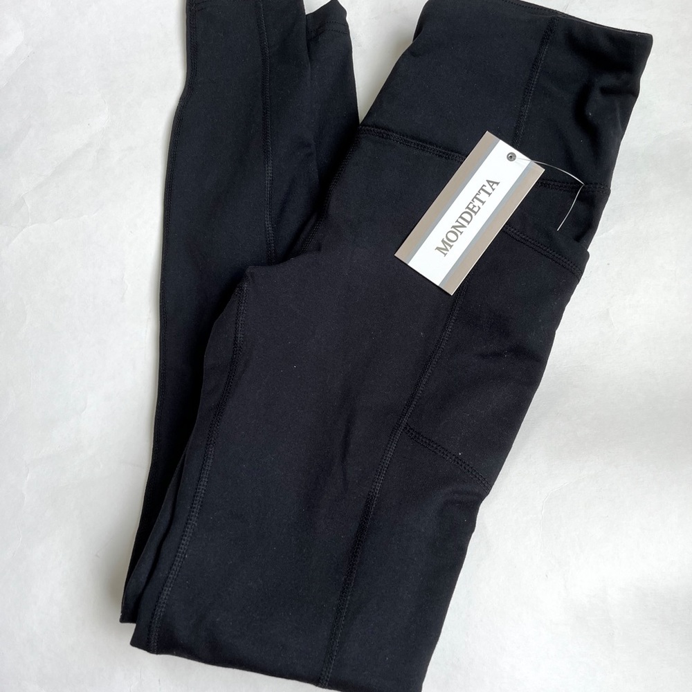 Mondetta Performance + Luxury  Black Thermal Leggings . Size XS NWT